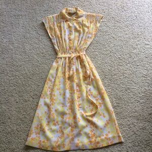 Vintage Floral Midi Dress